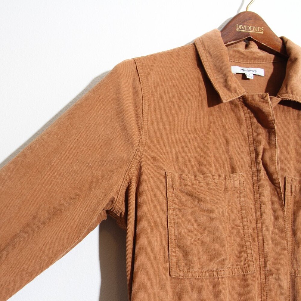 Madewell Corduroy Belted Jumpsuit Coveralls Burnt Sienna Cotton Boiler Suit Sz 6 - Picture 9 of 14